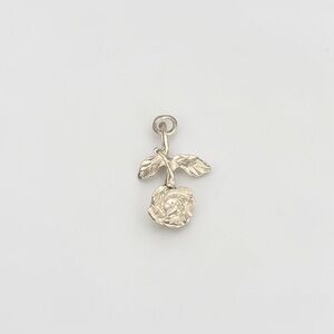 Vintage 925 Sterling Silver 3D Rose Charm, Silver Rose Charm, 925 Flower Charm